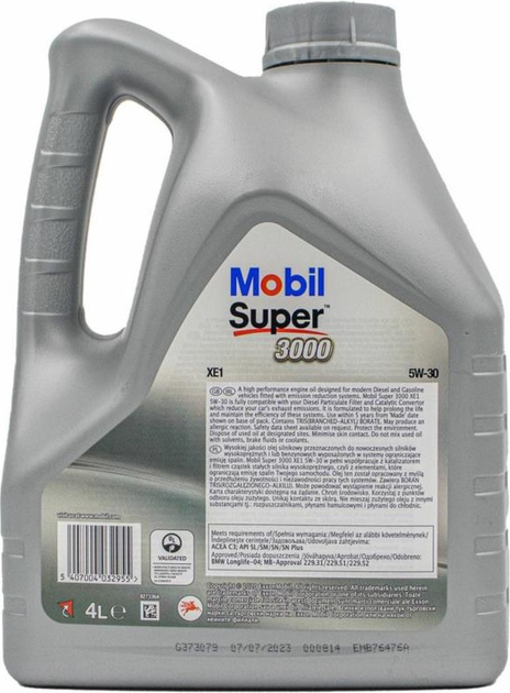 Olej silnikowy Mobil Super 3000 XE1 5W30 4 l (5407004032955) - obraz 2