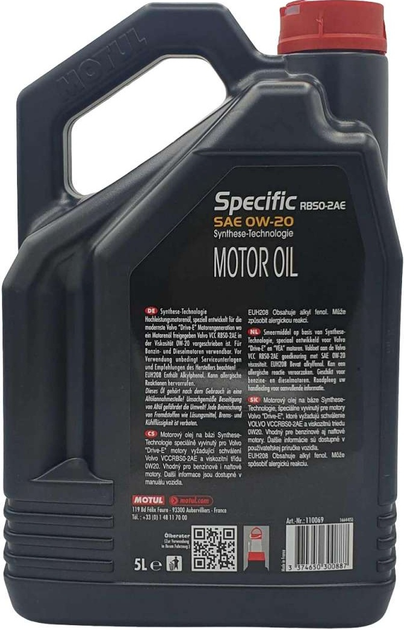 Olej silnikowy Motul Specific RBS0-2AE 0W20 5 l (3374650256214) - obraz 2