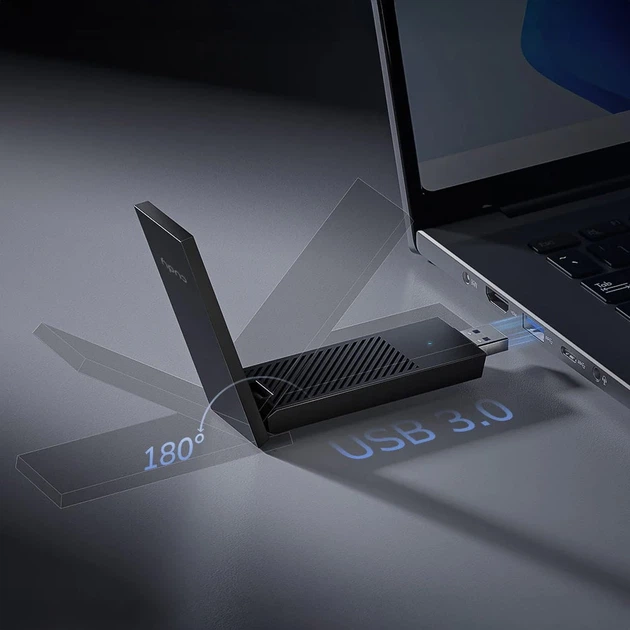 Wi-Fi адаптер Cudy WU5400 тридіапазонний з USB 3.0 AX5400 (73-00588) - зображення 5