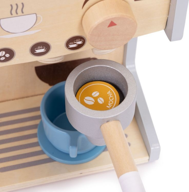Дерев'яний ігровий набір EcoToys Кавомашина 2 в 1 26 предметів HM328245 (5905817007264) - зображення 8