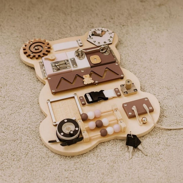 Дерев'яний бізіборд EcoToys Ведмедик HM328237 (5905817007301) - зображення 6