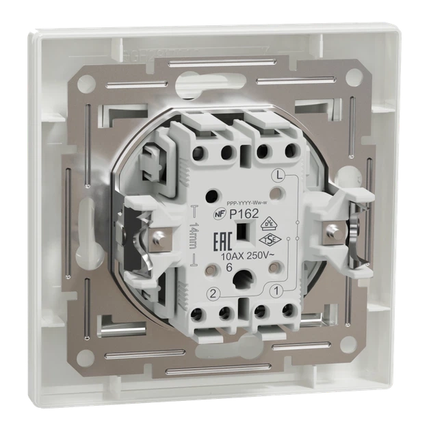 Вимикач 1-кл. білий прохідний Schneider Electric ASFORA EPH0400121 - зображення 2
