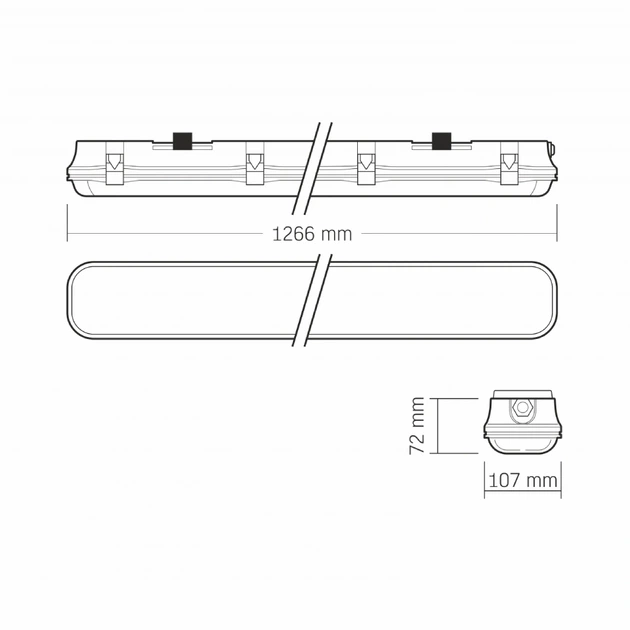 LED світильник VIDEX IP65 T8 для 2xТ8 220 В - Фото 7 LED світильник VIDEX IP65 T8 для 2xТ8 220 В - зображення 7