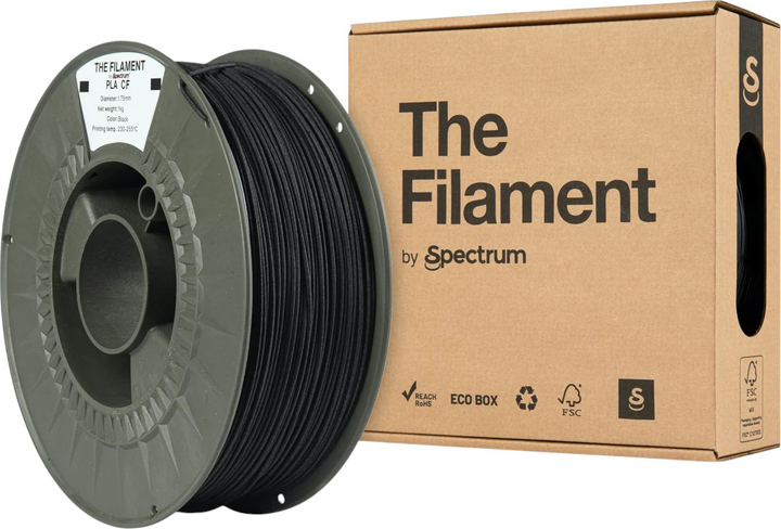 Пластик для 3D принтера Spectrum PLA CF 1.75 мм 1 кг Black (TF-24094) - зображення 1