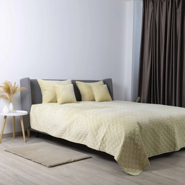 Покрывало ТЕП "VELOUR" Бежевое/Ромб прямой, 180x240 - изображение 4