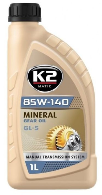 Олива трансмісійна K2 MINERAL GEAR OIL GL-5 85W-140 GL4 1 л (5906534005007) - зображення 1