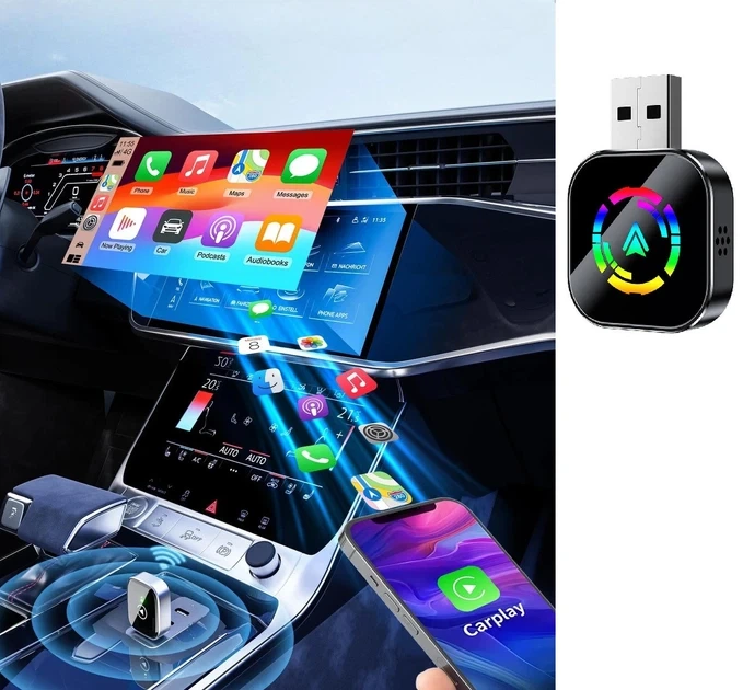 Бездротовий адаптер CarPlay та Android Auto з авто-підключенням