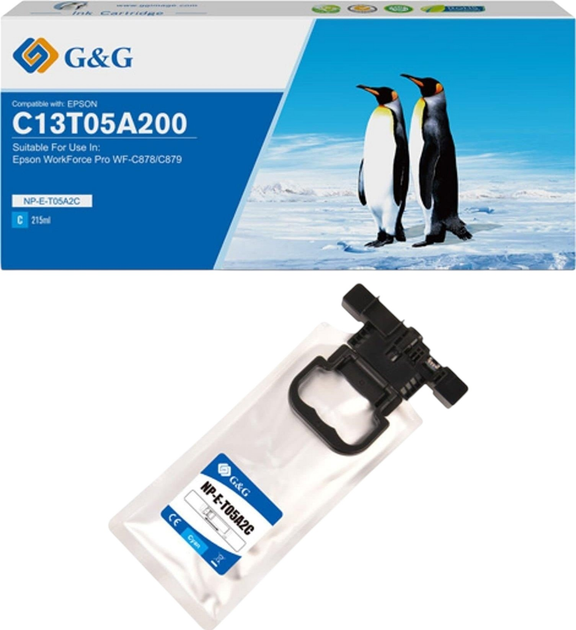 Tusz G&G do Epson C13T05A200 Cyan (NP-E-T05A2C-A) - obraz 1