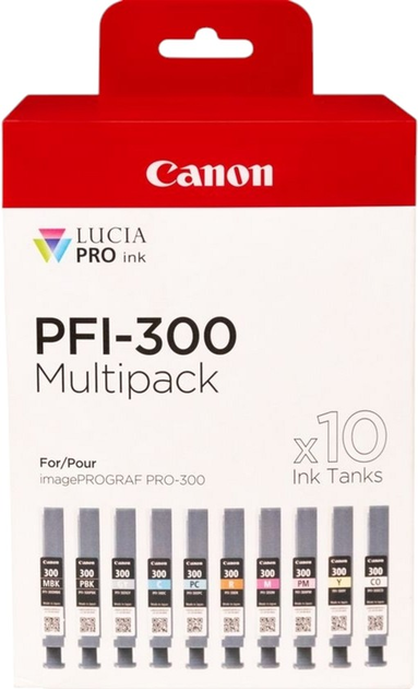 Набір картриджів Canon PFI-300 Multipack 10 шт. (4192C008) - зображення 1