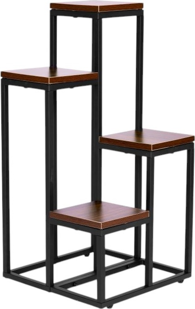 Stojak na kwiaty ModernHome by Multistore 4 półki Ciemny orzech (PJJPS0011 DARK) - obraz 1