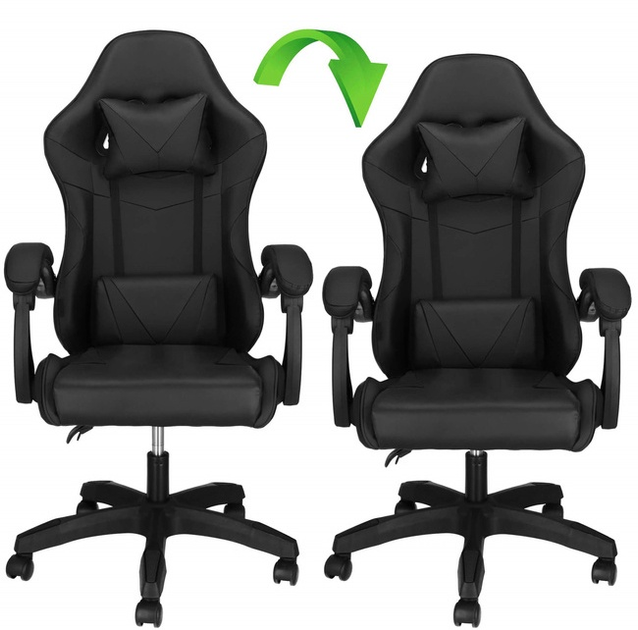 Fotel gamingowy Springos HF0035 Czarny (5908455301046) - obraz 4