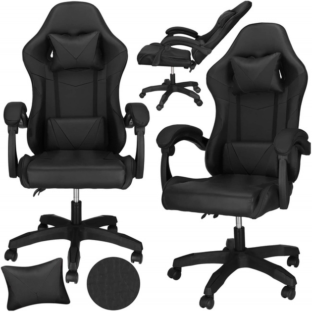 Fotel gamingowy Springos HF0035 Czarny (5908455301046) - obraz 6