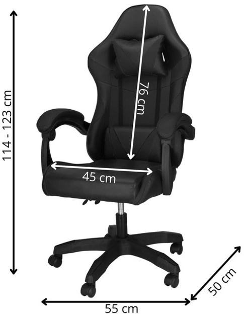Fotel gamingowy Springos HF0035 Czarny (5908455301046) - obraz 14