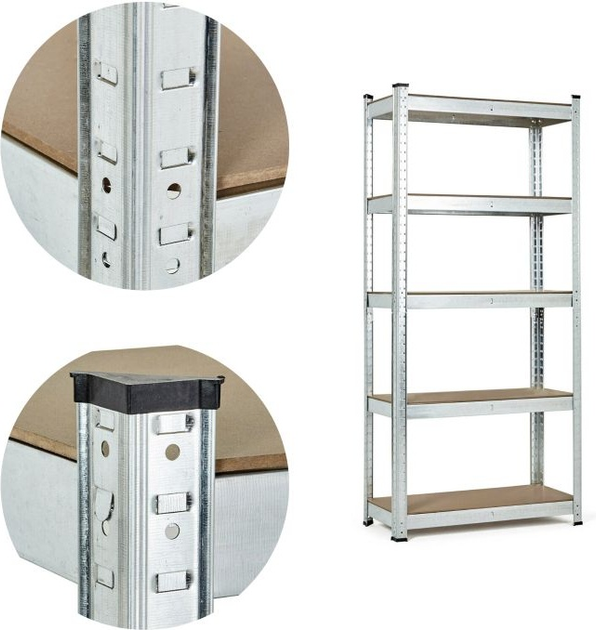 Стелаж металевий ModernHome by Multistore G9030A 180 x 90 x 30 см Срібний (5905817006656) - зображення 8