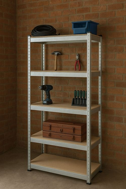 Стелаж металевий ModernHome by Multistore G9030A 180 x 90 x 30 см Срібний (5905817006656) - зображення 12