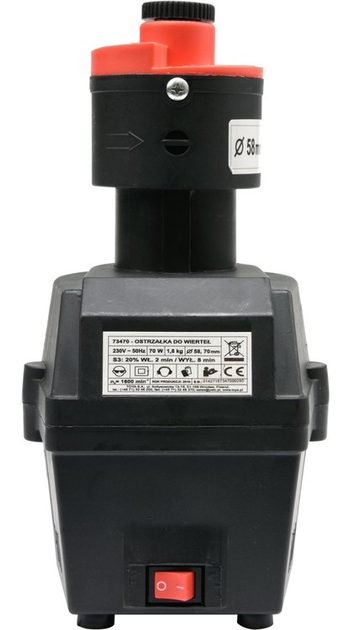Ostrzałka do wierteł Vorel 73470 3-16 mm 70 w 2 przystawki i tarcze (5906083734700) - obraz 2
