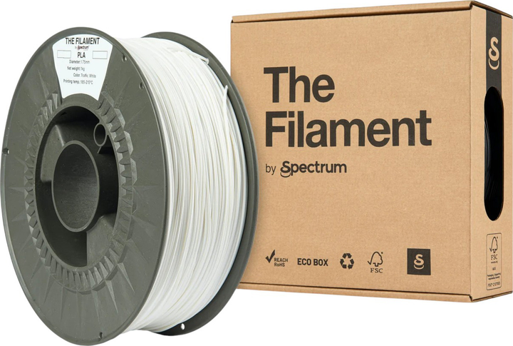 Пластик для 3D принтера Spectrum PLA 1.75 мм 1 кг White (TF-24001) - зображення 1