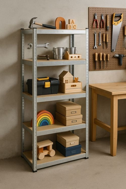 Стелаж металевий ModernHome by Multistore G12045 205 x 120 x 45 см Срібний (5905817006694) - зображення 10