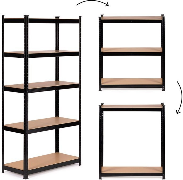 Стелаж металевий ModernHome by Multistore G9030B 180 x 90 x 30 см Чорний (5905817006663) - зображення 5