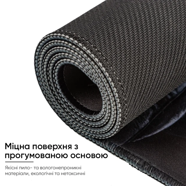 Игровой коврик для мыши мышки игровая поверхность Черная 800x300x3 мм U&P Stalker 2 Control-Speed с прошитыми краями и нескользким резиновым основанием для ПК ноутбука гейминга работы обучения - изображение 4