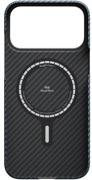 Etui PITAKA Ultra-Slim MagSafe do iPhone 17 Pro Black-Blue (0741654367735) - obraz 3