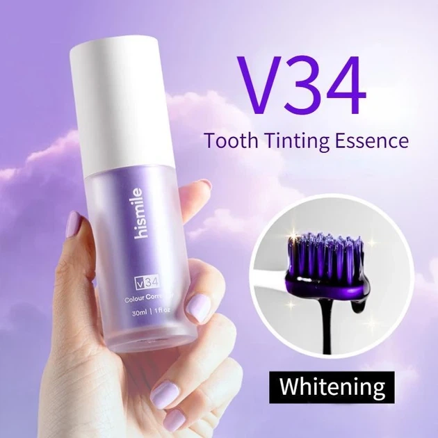 Отбеливающая зубная паста фиолетовая гель Hi Smile Ease v34 colour