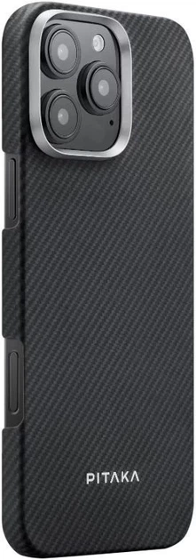 Панель Pitaka Ultra-Slim Case Classic Twill 600D для Apple iPhone 16 Pro Black/Grey (KI1601PA) - зображення 2