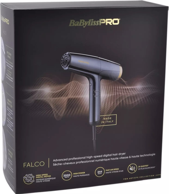 Suszarka do włosów BaByliss Pro FALCO BAB8550E Czarno-złota - obraz 10