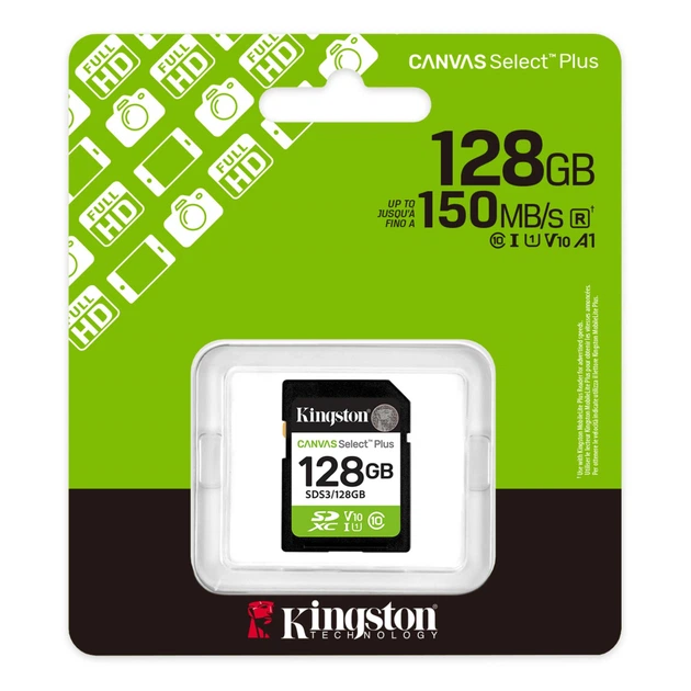 Карта пам'яті Kingston 128GB SDXC 10 UHS-I V10 A1 Canvas Select Plus (SDS3/128GB) - Фото 3 Карта пам'яті Kingston 128GB SDXC 10 UHS-I V10 A1 Canvas Select Plus (SDS3/128GB) - зображення 3