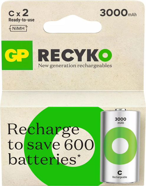 Akumulator GP ReCyko C (HR14) 1.2V 3000 mAh 2 szt (GPRCK300C697C2) - obraz 2