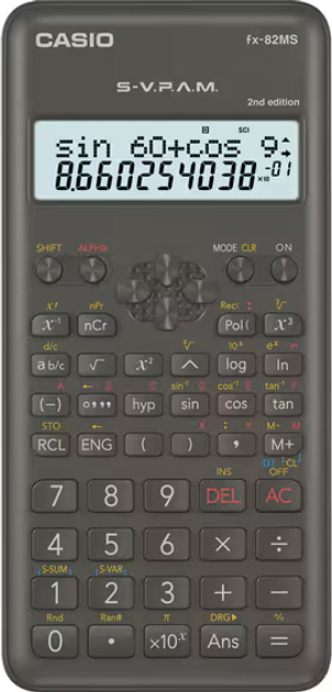 Калькулятор Casio FX-82MS-2 10+2-розрядний Black (FX 82 MS 2E) - зображення 1