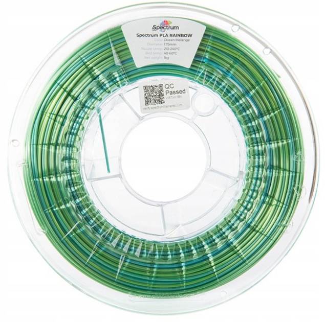 Filament do drukarek 3D Filament Spectrum PLA SILK Rainbow 1.75mm 1000 g Ocean Melange (5905991400837) - obraz 2