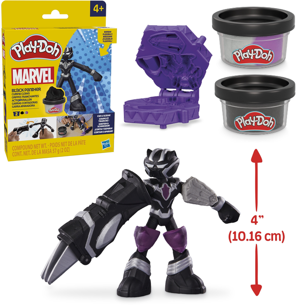 Zestaw kreatywny z masą plastyczną Hasbro Marvel Czarna Pantera Tnące Pazury (F9829_G0055) - obraz 3