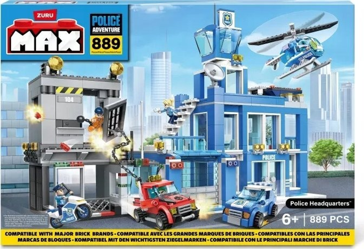 Конструктор Zuru Max CITY Bricks Поліцейська дільниця 889 елементів (83162) (4894680033115) - зображення 1