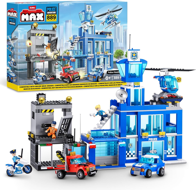 Конструктор Zuru Max CITY Bricks Поліцейська дільниця 889 елементів (83162) (4894680033115) - зображення 2