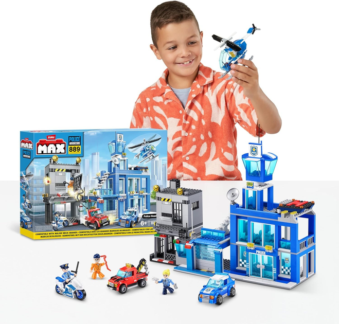 Конструктор Zuru Max CITY Bricks Поліцейська дільниця 889 елементів (83162) (4894680033115) - зображення 5