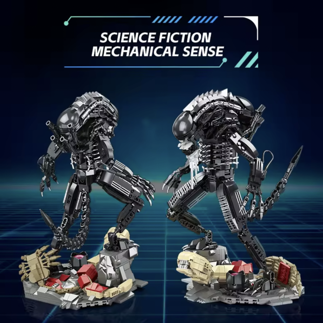 Конструктор JIE STAR Xenomorph Чужий — 882 деталі, на підставці