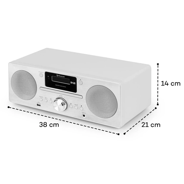 Стереосистема музичний центр Auna Harvard Micro Stereo DAB+ (10031950) білий - Фото 4 Стереосистема музичний центр Auna Harvard Micro Stereo DAB+ (10031950) білий - зображення 4