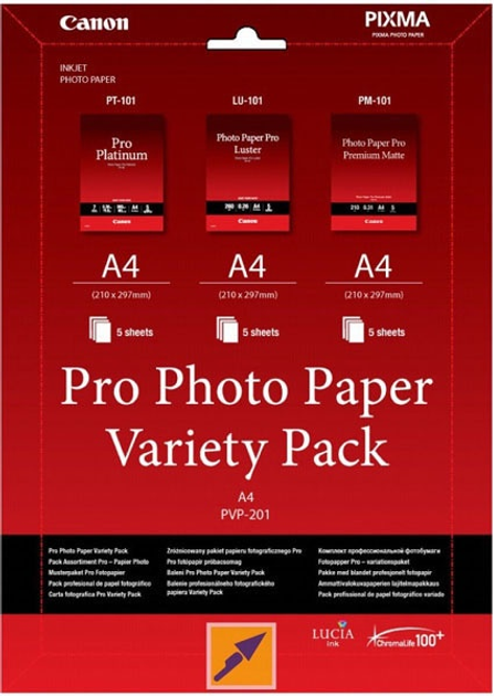 Фотопапір Canon Photo Paper Pro Variety Pack PVP-201 15 аркушів (6211B021) - зображення 1