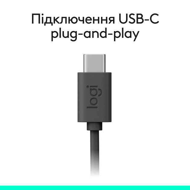 Навушники Logitech H390 USB-C Midnight Black (981-001576) - Фото 4 Навушники Logitech H390 USB-C Midnight Black (981-001576) - зображення 4