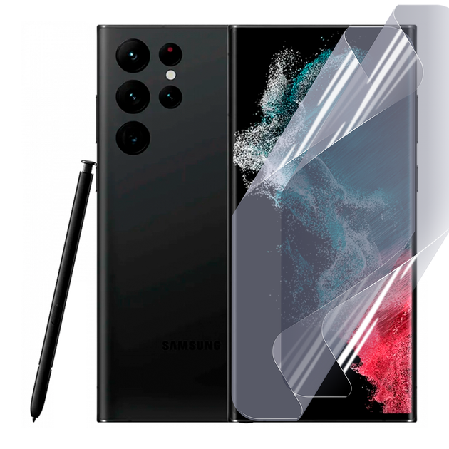 Плёнка гидрогелевая для Samsung Galaxy S22 Ultra (SM-S908B) глянцевая противоударная прозрачная - Фото 1 Плёнка гидрогелевая для Samsung Galaxy S22 Ultra (SM-S908B) глянцевая противоударная прозрачная - изображение 1