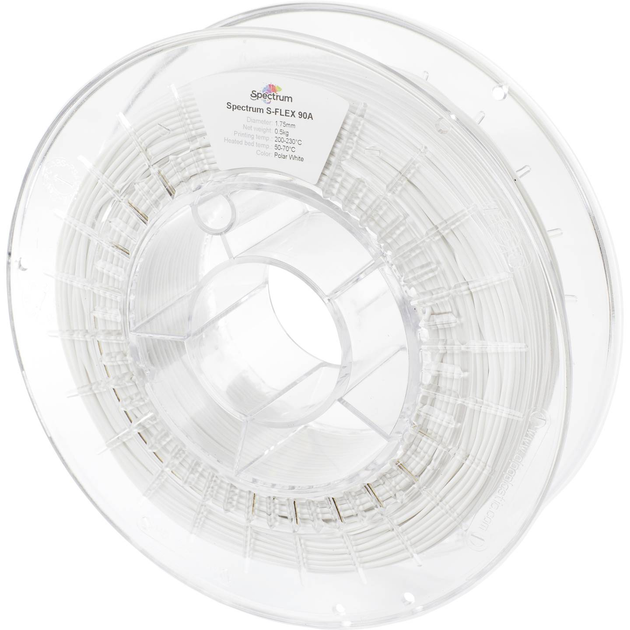 Filament do drukarek 3D Filament Spectrum S-Flex 90A 1.75mm 500 g White (5903175651969) - obraz 1