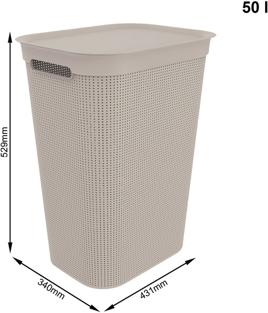 Kosz na pranie Rotho Brisen 50 l Cappuccino (1023507422WS) - obraz 4