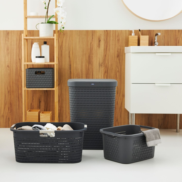 Kosz na pranie Rotho Country 55 l Antracyt (1032708853WS) - obraz 4