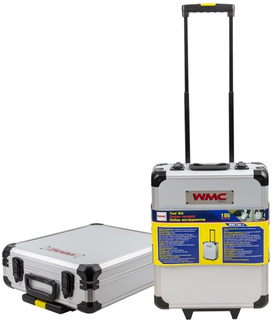 Набір інструментів WMC TOOLS дорожній кейс 1/4'', 1/2'' 6-гранні, 186 предметів (WT-WMC186-3) - зображення 9