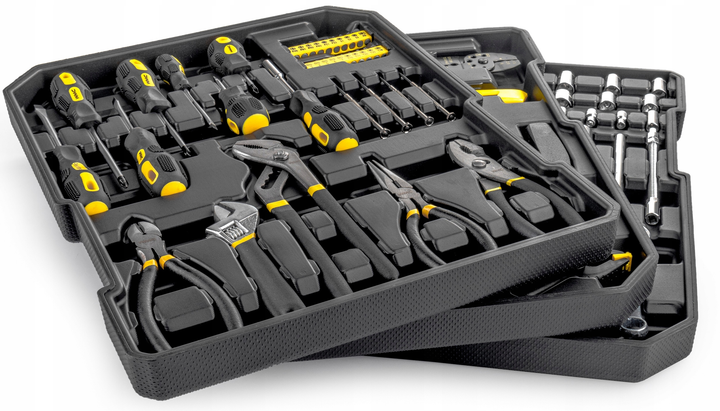 Набір інструментів WMC TOOLS дорожній кейс 1/4'', 1/2'' 6-гранні, 186 предметів (WT-WMC186-3) - зображення 5