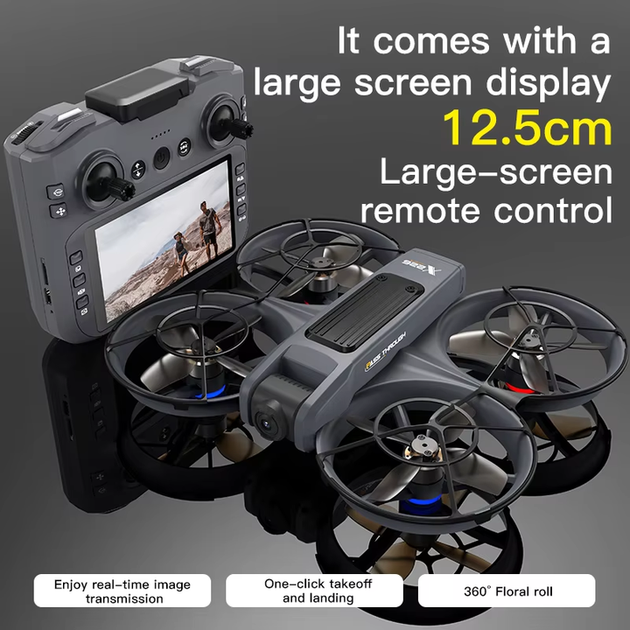 Квадрокоптер X226 8K FPV с камерой, дрон с пультом РС, бесщеточный, WiFi FPV, до 200 м, складной мини дрон для начинающих - изображение 7