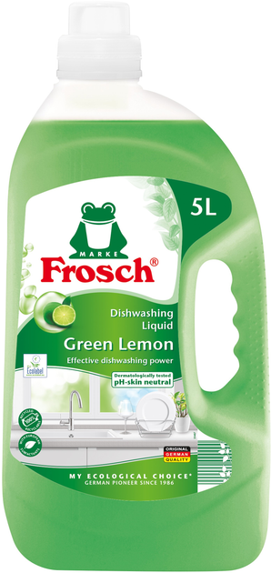 Засіб для миття посуду Frosch Зелений лимон 5 л (4009175956156) - зображення 1