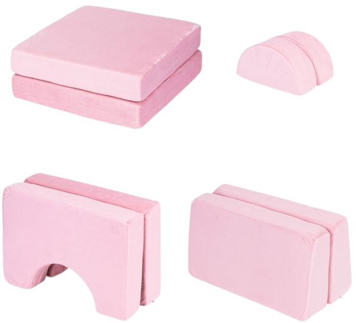 Fotel modułowy EcoToys dla dzieci DIY 8 miękkich poduch Rożowy (5905817003679) - obraz 5