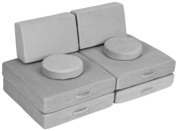 Модульний диван EcoToys для дітей DIY 8 м'яких подушок Сірий (5905817003693) - зображення 1